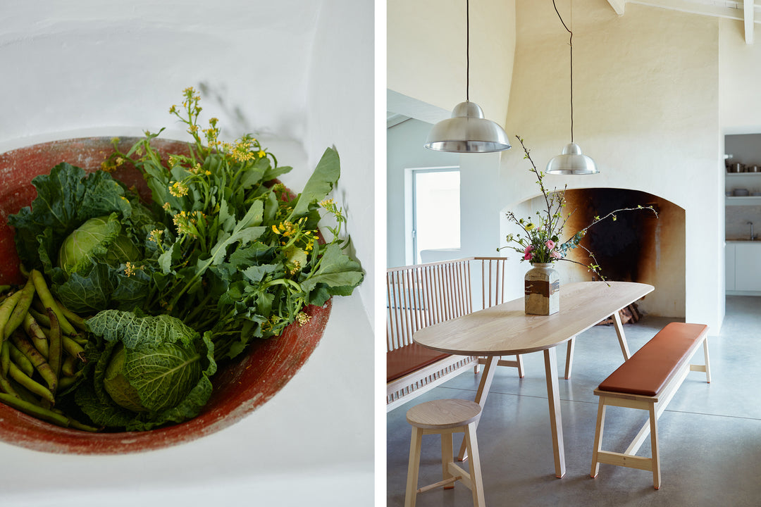 WHITE OILED ASH (+ BENCH, TOGETHER TABLE AND LOW SETTLE)