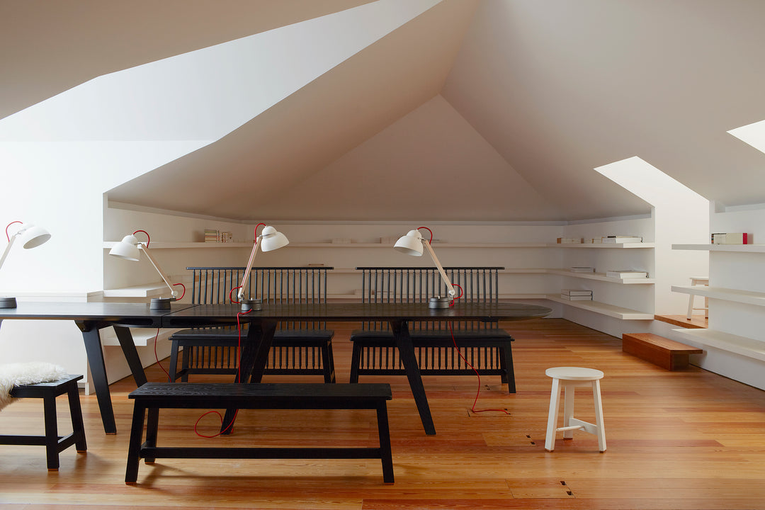 WHITE PAINTED ASH (+ TOGETHER TABLE, TWO-SEATER BENCH WITH BACK AND TWO-SEATER BENCH)
