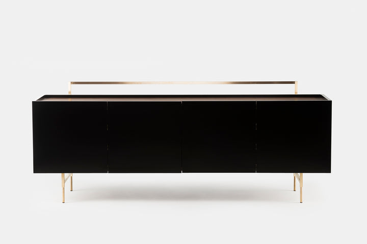 DANISH OILED WALNUT & BLACK GLOSS HDF & BRUSHED BRASS